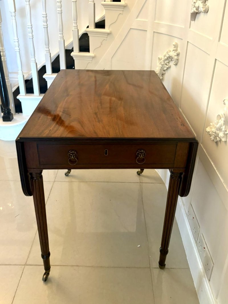 Antique Regency Quality Figured Mahogany Pembroke Table - Image 4